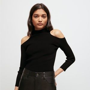 Maje miviano cold shoulder ribbed knit sweater NWT